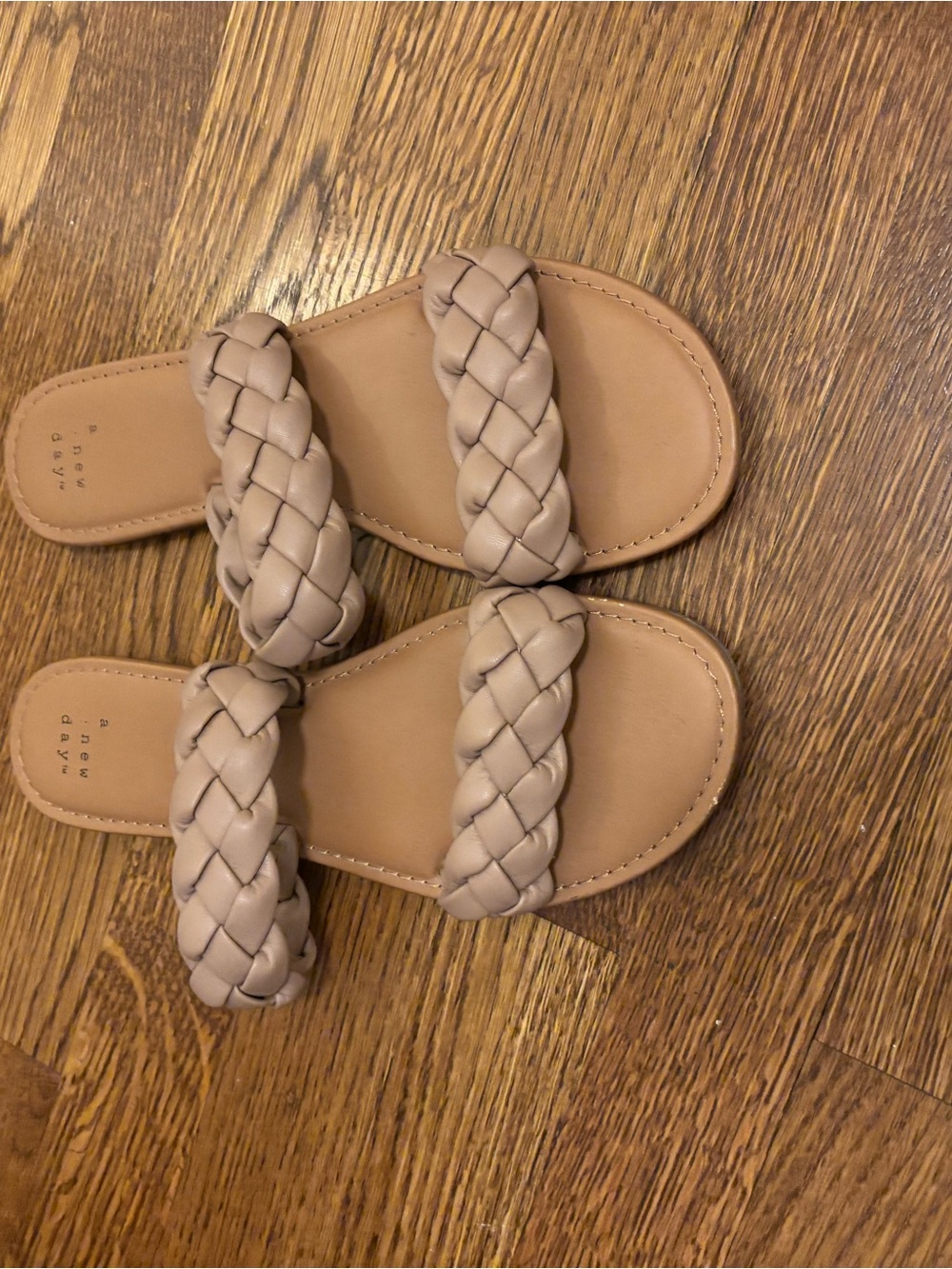 a new day Braided Double-Strap Slide Sandals - Taupe